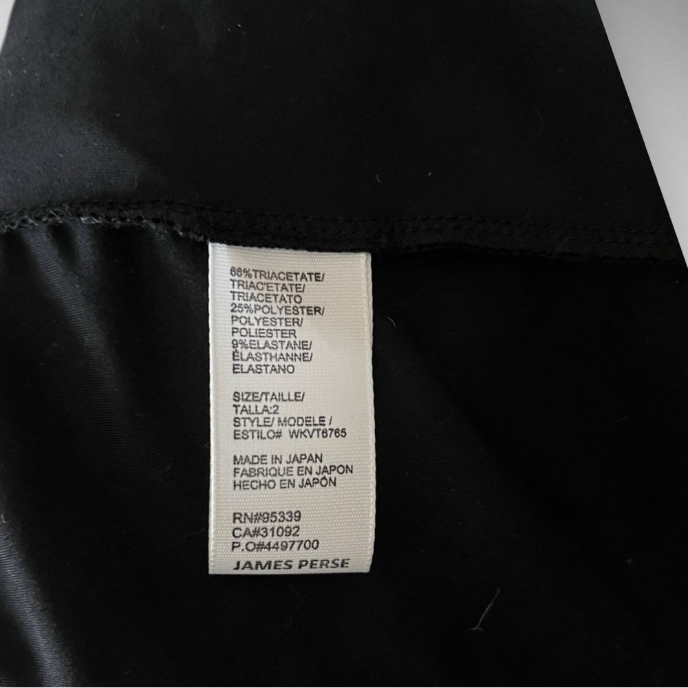 JAMES‎ PERSE Women's Black Stretch Velvet Sleeveless Midi Dress Size 2 | EUC - Picture 7 of 9